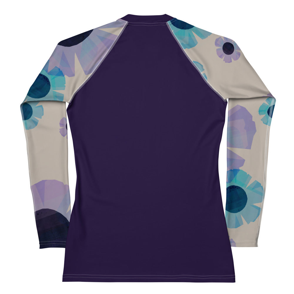 Women's Rash Guard - Flowers Purple