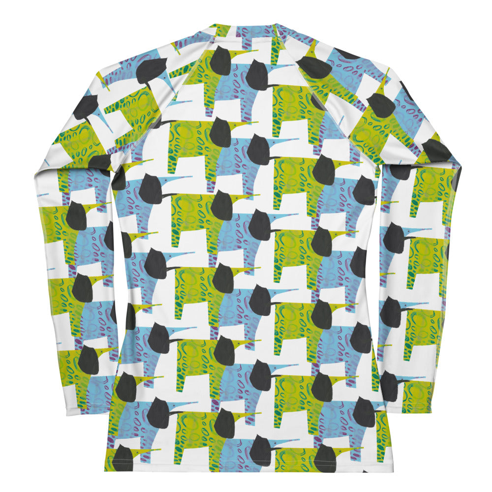 Women's Rash Guard - Elephants