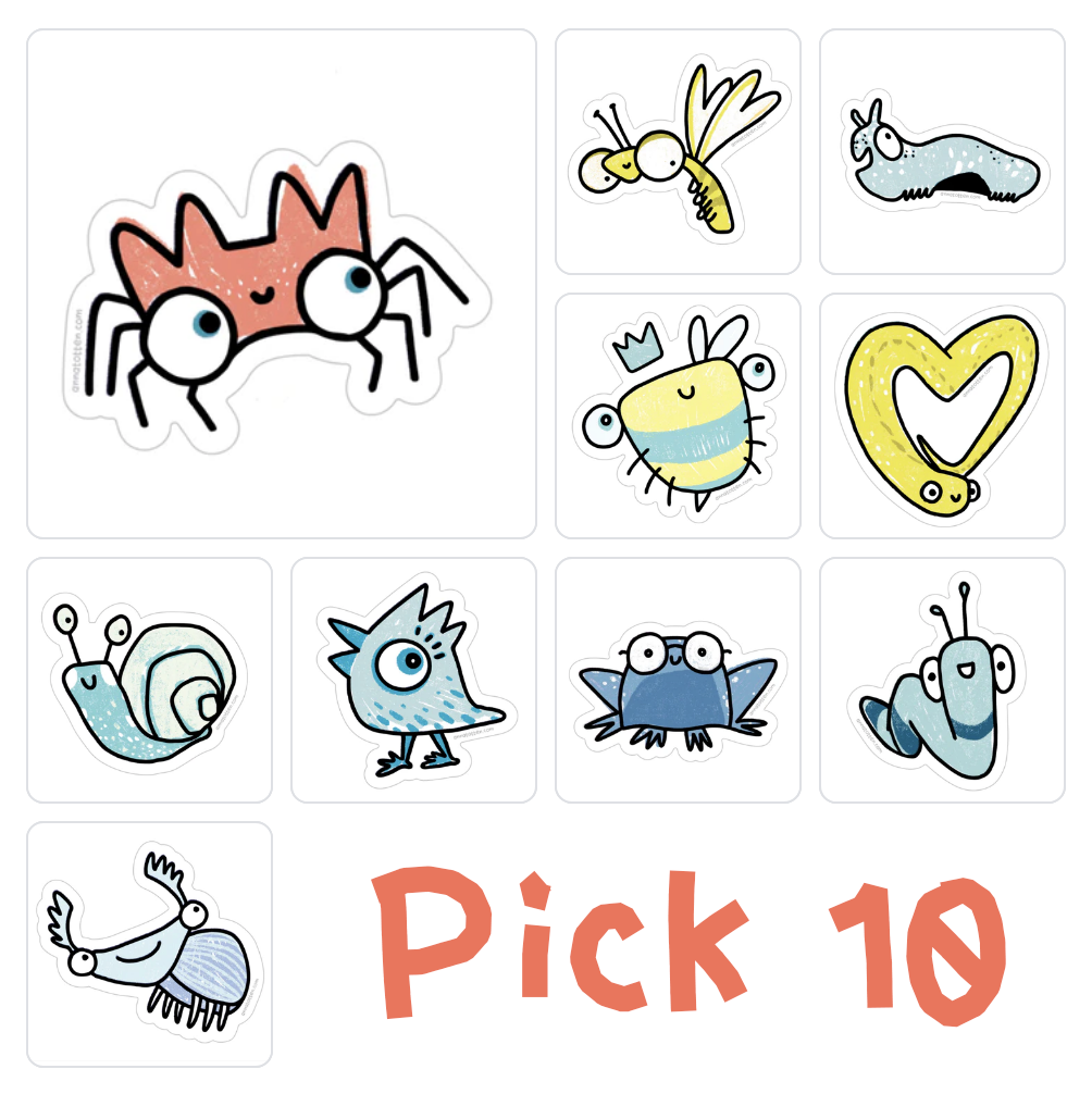 Pick Any 10 Cute Critters Stickers
