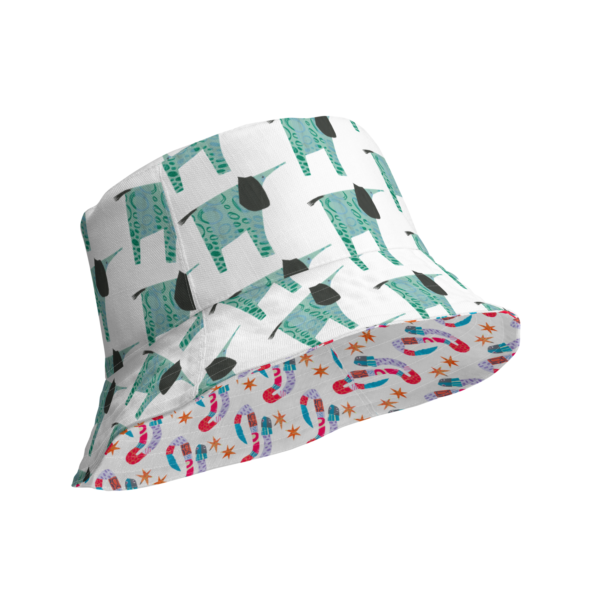 Snake & Elephant Reversible Bucket Hat